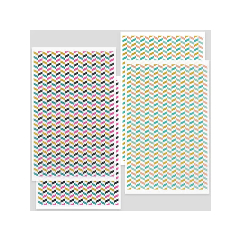 Transfer papir za pečenje plastelina, 9x14 cm, 2x2 kom - ševron cik-cak - rozo-crni, tirkiz