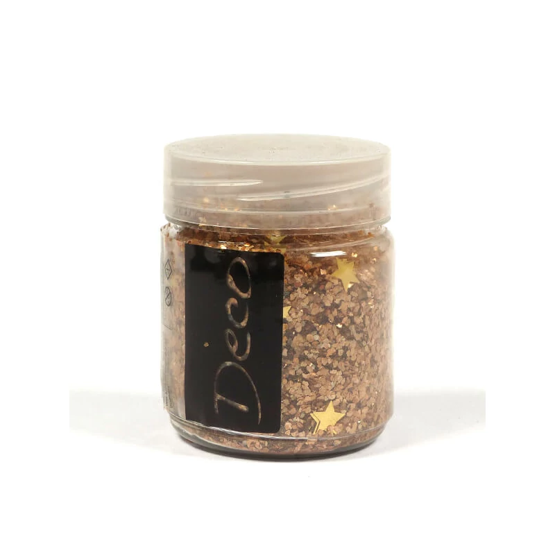 Ledeni kristalni prah sa zvjezdanim šljokicama, 200 ml - zlatni