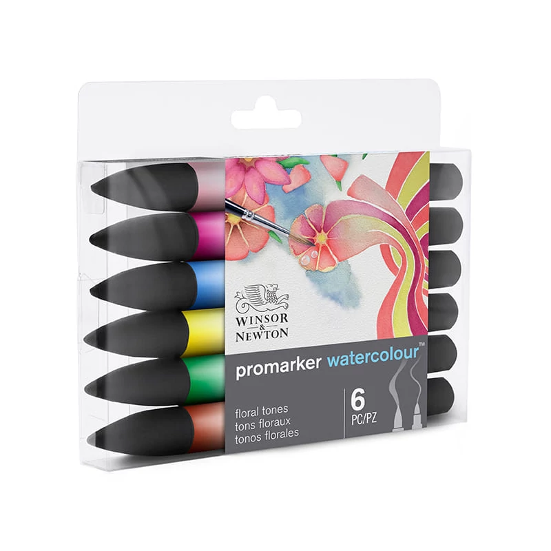 Promarker Watercolor dvostrani kist od filca - 6 kom, cvjetni tonovi