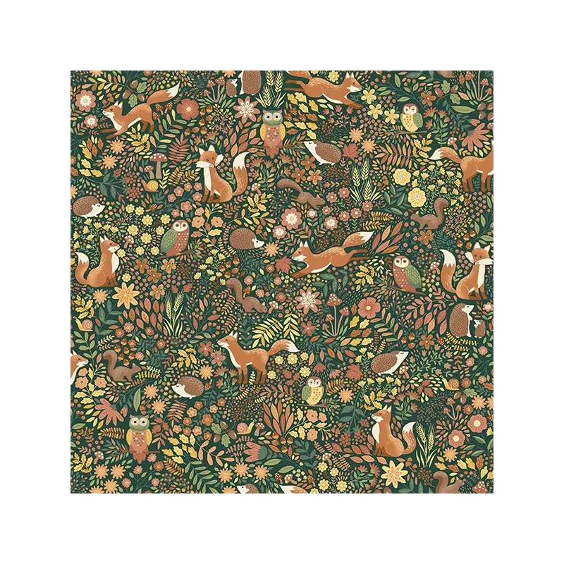 Patchwork tkanina - Makower - Hello Autumn Wild Wood Green 096/G