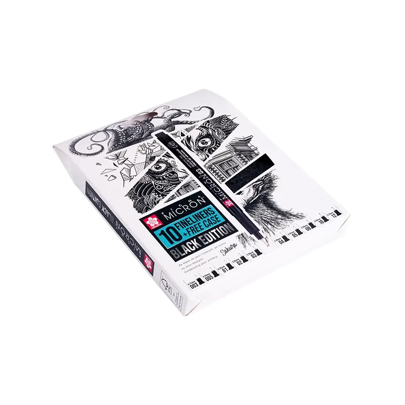 Sakura Pigma Micron set tehničkih olovaka za crtanje - 10 komada + držač za olovke, Black Edition