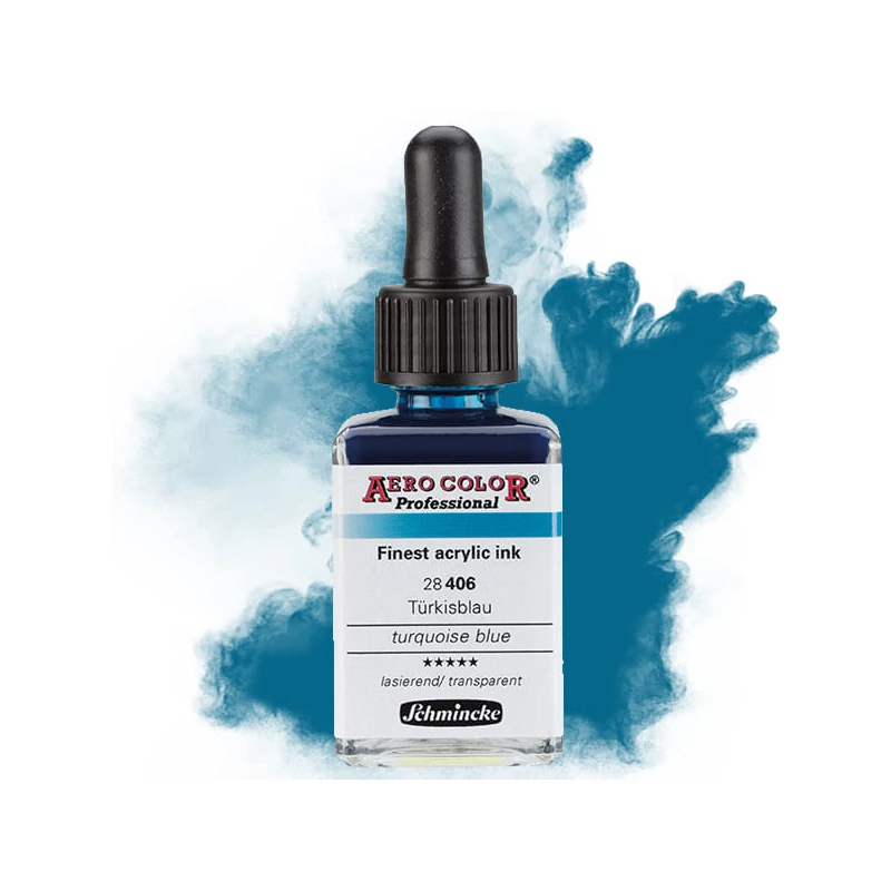 Schmincke AERO COLOR profesionalna boja za pištolj za retuširanje, 28 ml- 406, turquoise blue