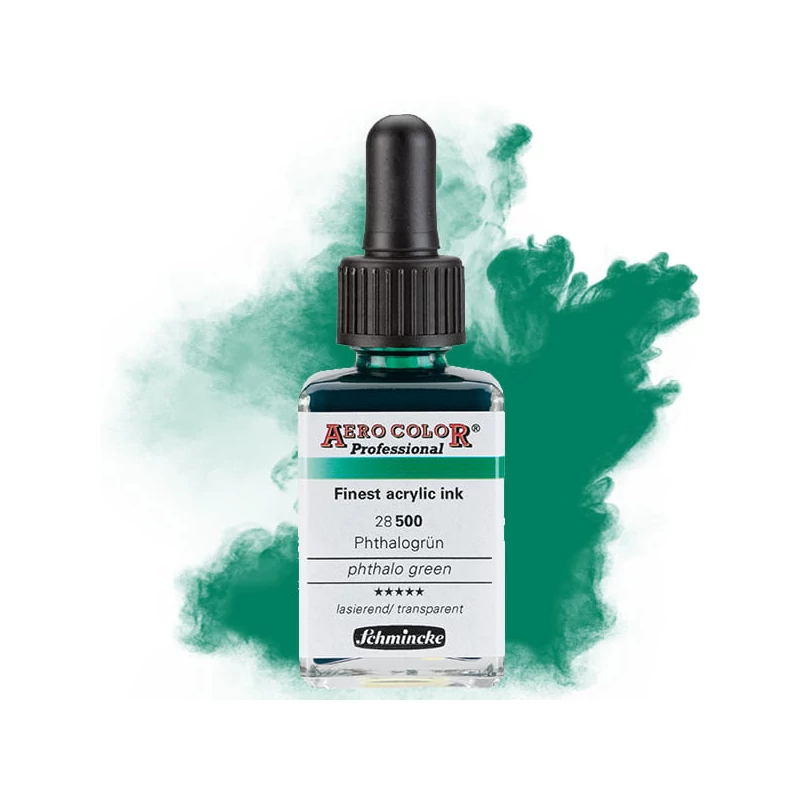 Schmincke AERO COLOR profesionalna boja za pištolj za retuširanje, 28 ml- 500, phthalo green