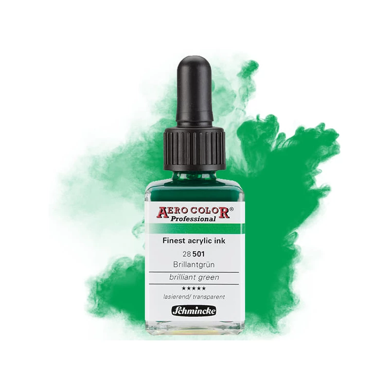 Schmincke AERO COLOR profesionalna boja za pištolj za retuširanje, 28 ml- 501, brilliant green