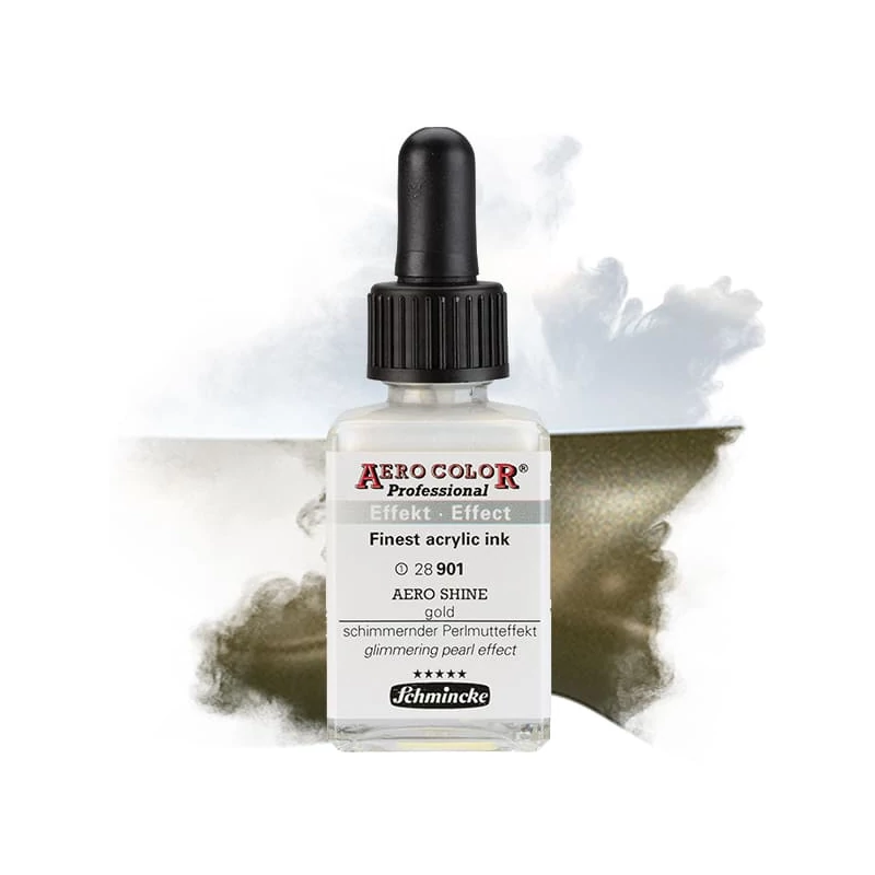Schmincke AERO COLOR profesionalna boja za pištolj za retuširanje, 28 ml- 901, AERO SHINE gold