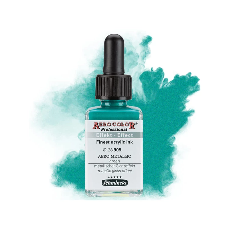 Schmincke AERO COLOR profesionalna boja za pištolj za retuširanje, 28 ml- 905, AERO METALLIC green