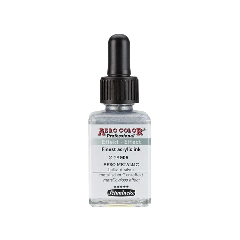 Schmincke AERO COLOR profesionalna boja za pištolj za retuširanje, 28 ml- 906, AERO METALLIC brilliant silver