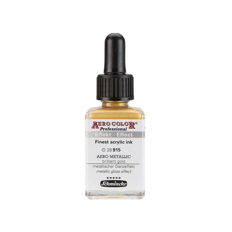 Schmincke AERO COLOR profesionalna boja za pištolj za retuširanje, 28 ml- 915, AERO METALLIC brilliant gold
