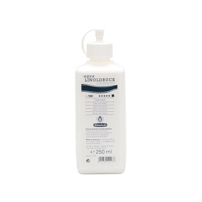 Schmincke Aqua Linoprint lino boja, 250 ml - 100, titanium white