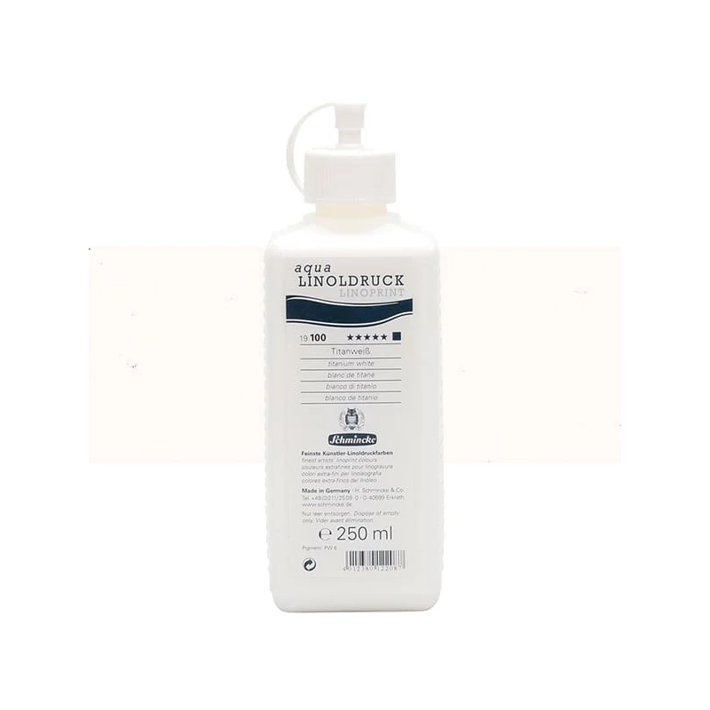 Schmincke Aqua Linoprint lino boja, 250 ml - 100, titanium white