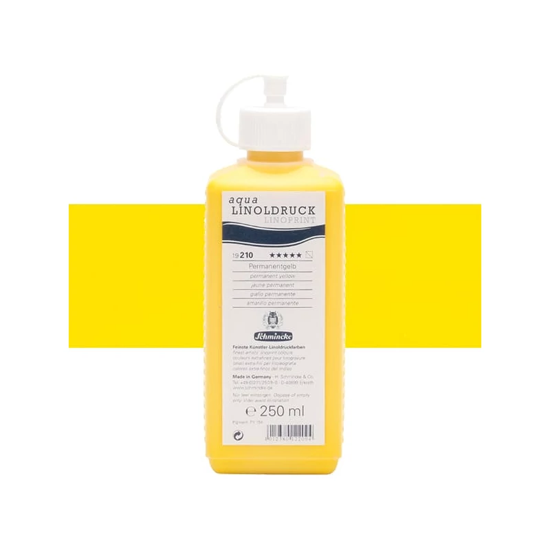 Schmincke Aqua Linoprint lino boja, 250 ml - 210, permanent yellow