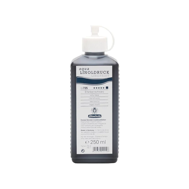 Schmincke Aqua Linoprint lino boja, 250 ml - 735, ivory black