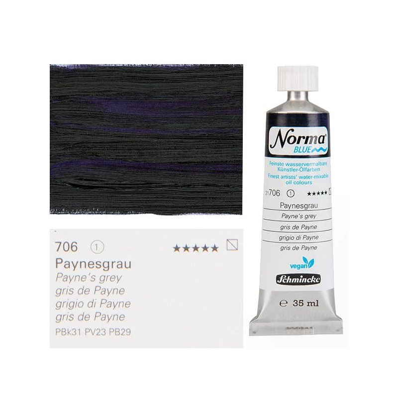 Schmincke Norma Blue veganska vodena uljana boja, 35 ml - 706, payne's grey