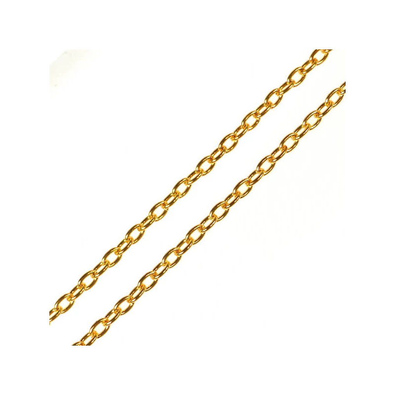 Metalni lančić za izradu nakita 2 m - zlatne boje 2x1,5 mm