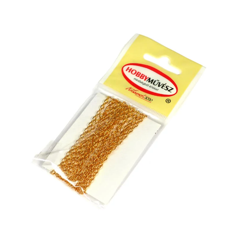 Metalni lančić za izradu nakita 2 m - zlatne boje 2x1,5 mm