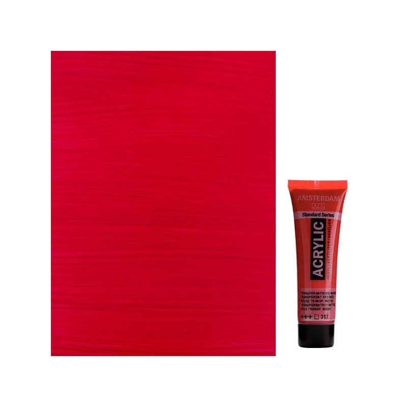Talens Amsterdam akrilna boja, 20 ml - 317, transparent red medium