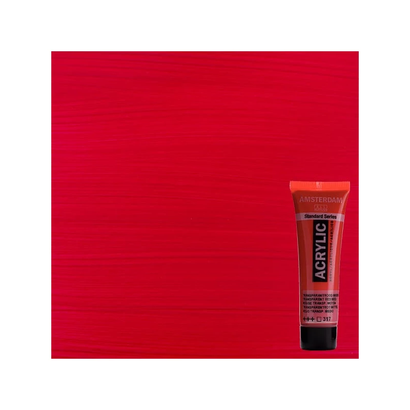 Talens Amsterdam akrilna boja, 20 ml - 317, transparent red medium