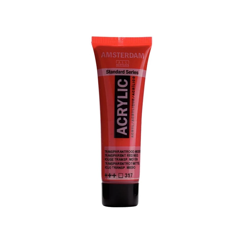 Talens Amsterdam akrilna boja, 20 ml - 317, transparent red medium