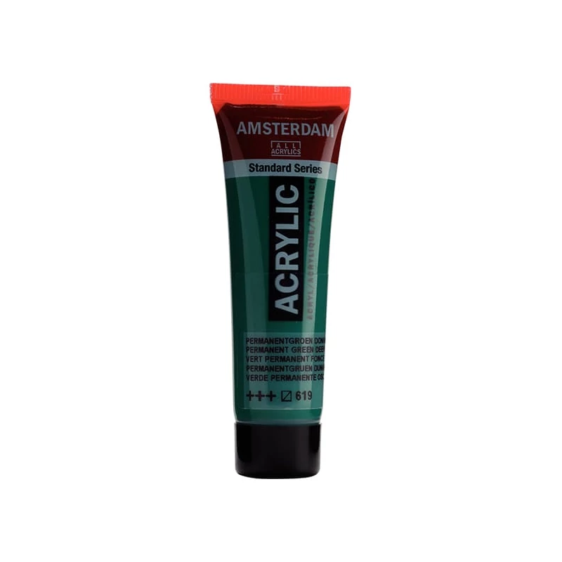 Talens Amsterdam akrilna boja, 20 ml - 619, permanent green deep