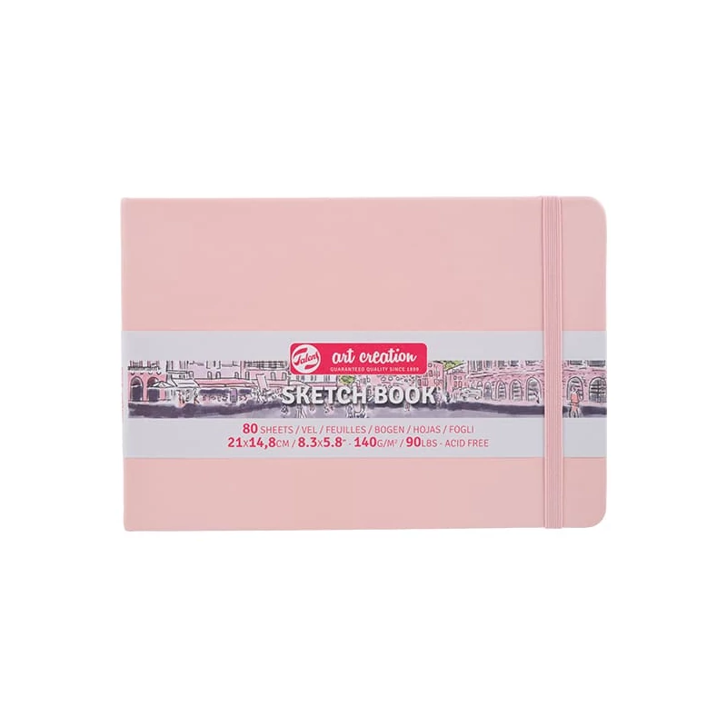 Talens Art Creation Sketch Book blok za crtanje i skiciranje, 140 g, 80 listova - A5 pejzaž, pastelno roza