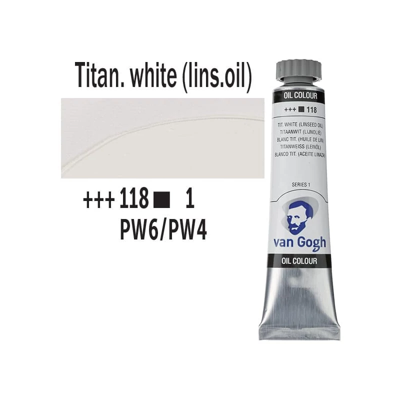 Talens Van Gogh uljana boja, 20 ml - 118, titanium white (linseed oil)