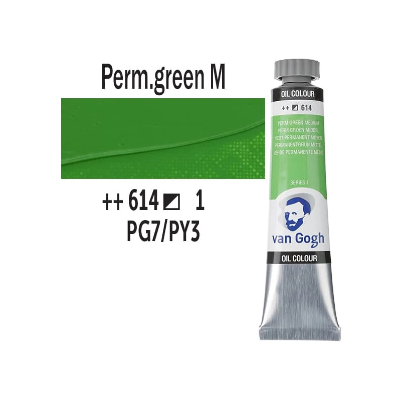 Talens Van Gogh uljana boja, 20 ml - 614, permanent green medium