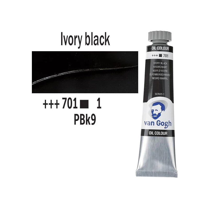 Talens Van Gogh uljana boja, 20 ml - 701, ivory black