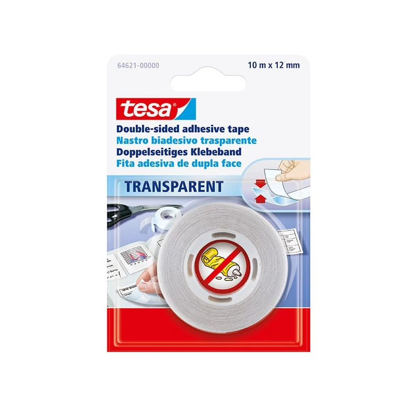 Tesa 64621 obostrano ljepljiva traka, prozirna, 12 mm x 10 m