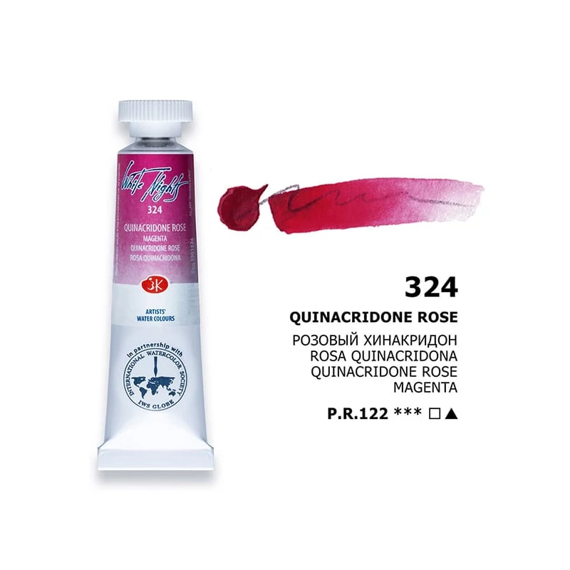 White Nights akvarel boja u tubi 10 ml - 324, quinacridone rose