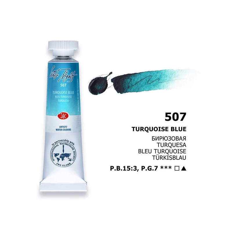 White Nights akvarel boja u tubi 10 ml - 507, turquoise blue