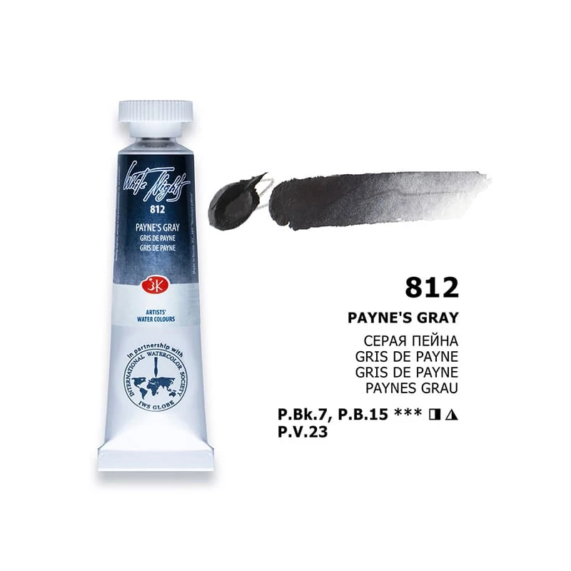 White Nights akvarel boja u tubi 10 ml - 812, Payne's grey