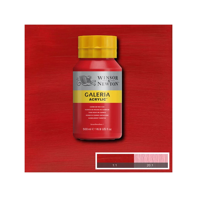 Winsor&Newton Galeria akrilna boja, 500 ml - 095, cadmium red hue