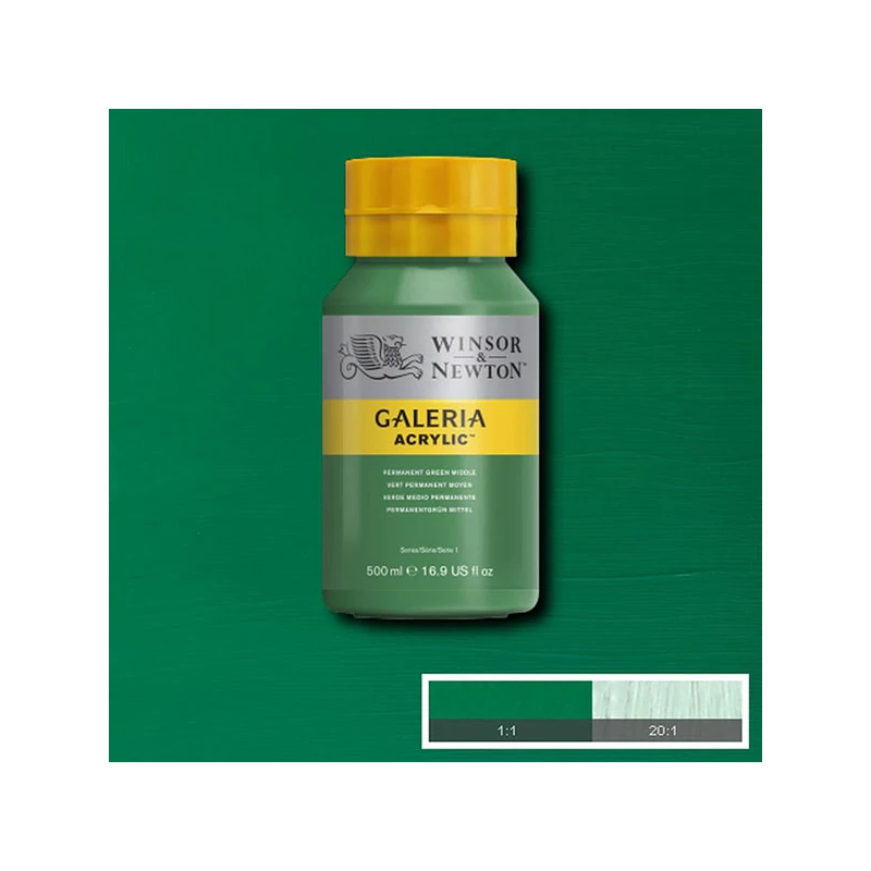 Winsor&Newton Galeria akrilna boja, 500 ml - 484, permanent green middle